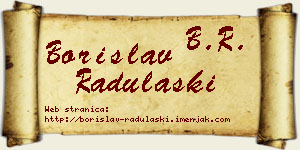 Borislav Radulaški vizit kartica